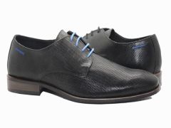 Chaussures travaillées en cuir noir Arno