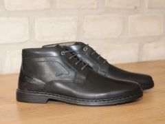 Chaussures montantes en cuir noir Alastair