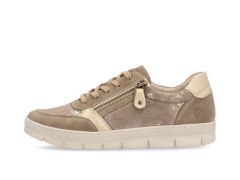 Tennis beige et doré Remonte en cuir et stretch