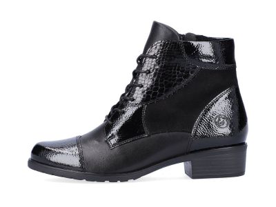 Bottines D6882 Remonte en cuir et vernis noir Chic