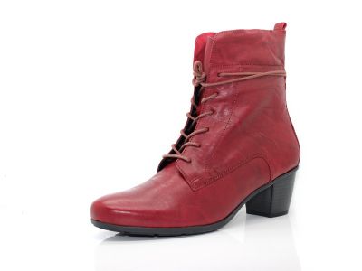 Bottines lacets en cuir rouge Ruby