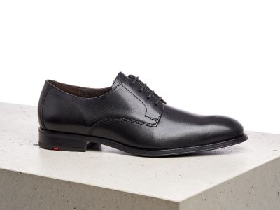 Chaussures derby en cuir noir Sabre