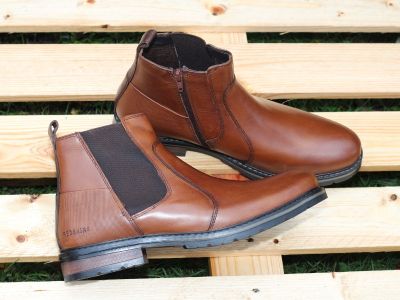 Boots style chelsea en cuir marron Elster