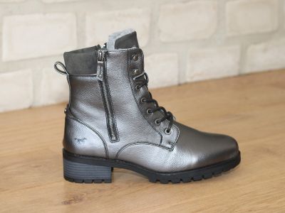 Boots métallisées gris argent Mustang