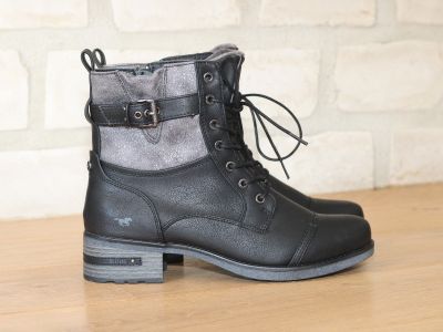 Bottines noires Mustang avec petit talon