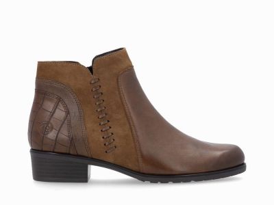 Bottines plates Remonte style chelsea en cuir marron